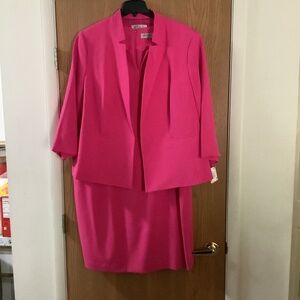 NWT Kasper Sz 24 2 Piece Dress Suit Hot Pink